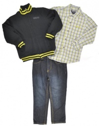 Kenneth Cole Boys 2-7 Jacket with Shirt and Jean, Black, 7