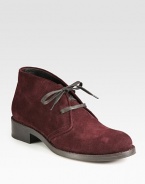 Menswear-inspired suede design with a stacked heel and lace-up front. Stacked heel, 1¼ (30mm)Suede upperLeather liningLeather and rubber solePadded insoleMade in ItalyOUR FIT MODEL RECOMMENDS ordering true size. 