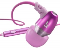 JBuds J5M Earbuds-Style Metal Earbuds Style Headphones with Mic (Pink Lemonade)