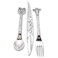 REED and BARTON SILVERPLATE GW 3PC SAFARI CHILD SET