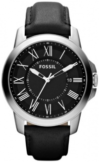 Fossil Men's FS4745 Grant Black Leather Watch