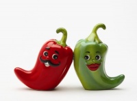 Hot Chili Peppers Magnetic Salt & Pepper Shakers S/P