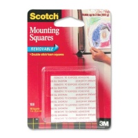 Scotch(R) Removable Mounting Squares , 1 x 1 Inches, 16 squares ,Grey(108)