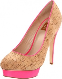 DV by Dolce Vita Women's Bryce Pump, Cork/Hot Pink, 8.5 M US