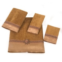 Avanti Braided Cuff 4-Piece Towel Set, Nutmeg