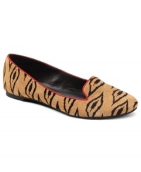 Tribal prints with a hint of red trim? Yes, please. BCBGeneration's Dashi smoking flats will put a funky spin on your look.