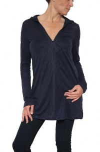 Women's Joie a la Plage Andy L/S Hooded Tunic in Dark Navy Size XS