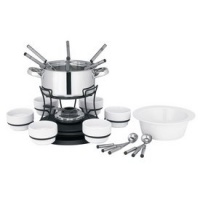 Trudeau 24-Piece Stainless-Steel Lazy Susan 40-Ounce Fondue Set