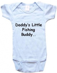 DADDY'S LITTLE FISHING BUDDY - BigBoyMusic Baby Designs - White or Blue Onesie / Baby T-shirt