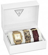 GUESS U0068L2 Gold/Leopard/Lizard Watch Set, GOLD