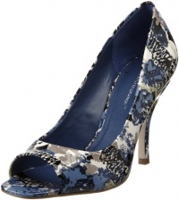 BCBGeneration Women's Ariel Printed Peep-Toe Pump,Hazy Blue,7.5 M US