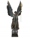 Archangel Saint Gabriel with Cross of Lorraine, Bronze Powder Cast Statue 15-in