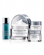 The facts:With age, collagen coils loosen, elastin fibers degrade and hyaluronic acid reserves become depleted. Visible wrinkles set in.The Lancôme solution:Lancôme's most advanced weapon in the fight against wrinkles. Expert care that helps boost the synthesis of the 3 natural skin fillers – collagen, elastin and hyaluronic acid* – to help refill the look of wrinkles.The results:Discover softer, smoother skin. In 4 weeks, the number, depth and size of wrinkles appear significantly reduced**. Your skin is noticeably more supple and plumped.Gift Set Contains:Visionnaire [LR 2412 4%] Advanced Skin Corrector 0.25 Fl. oz.High Résolution Refill-3X™ Triple Action Renewal Anti-Wrinkle CreamSPF 15 Sunscreen 1.7 oz.High Résolution Night Refill-3X™ Triple Action Renewal Anti-Wrinkle Night Cream 0.5 oz. High Résolution Eye Refill-3X™ Triple Action Renewal Anti-Wrinkle Eye Cream 0.25 oz.*In-vitro testing on Di-Peptide and Alfalfa Extract shows a boost in synthesis of collagen, elastin and hyaluronic acid. ** Improvement in number, length and overall surface of wrinkles. Based on in-vitro testing on Di-Peptide and Alfalfa Extract. Wrinkle measurements based on imprints one hour after application of High Résolution Refill-3XTM SPF 15 Cream.