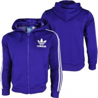 Adidas Originals Men's Flocked Hooded Hoody Hoodie Sweatshirt - Purple