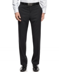 Every man's essential. These slim-fit black pants from Calvin Klein are a must-have for every modern wardrobe.