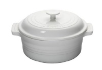 Le Creuset Stoneware 2-Quart Covered Round Casserole, White