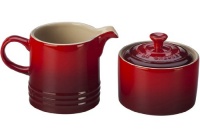 Le Creuset Stoneware Cream and Sugar Set, Cherry