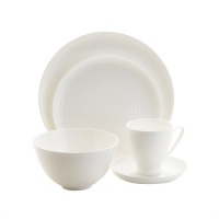 Sasaki Spin White Bone China 5-Piece Place Setting, Service for 1