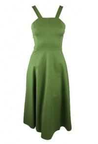 10 Crosby Derek Lam Womens Olive Green Halter Flare Skirt Dress 0