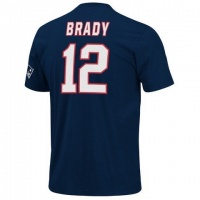 NFL Mens New England Patriots Tom Brady The Eligible Receiver Athletic Navy Short Sleeve Basic Crew Neck Tee