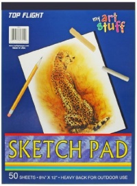 Top Flight Sketch Pad, Heavy Back, 8.75 x 12-Inches, 50 Sheets (62301)