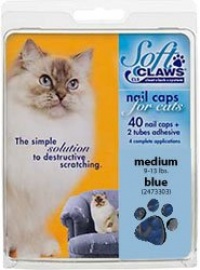 Soft Claws for Cats - CLS (Cleat Lock System), Size Medium, Color Blue