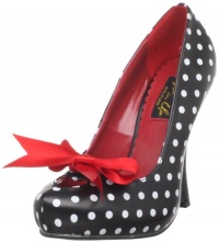 Pleaser Women's Cutiepie-06/BW Pump,Black/White Polyurethane/Polka Dots Print,8 M US