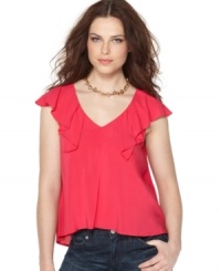 Ruffles make BCBGeneration's top more than a little sultry - pair with jeans and heels for a hot night out!