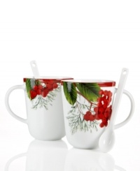 Charter Club's Red Berry mugs make every day of the season feel like a celebration in easy-care porcelain bursting with the vibrant botanicals of Christmas. With coordinating spoons.