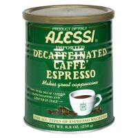 Alessi Decaf Espresso Ground Coffee, 8.8-Ounce Cans (Pack of 6)