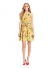 London Times Women's Sleeveless Printed Fit And Flare Dress