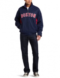 MLB Boston Red Sox Long Sleeve Lightweight Full Zip Thermabase Premier Road Jacket, Navy/Red