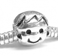 Sterling Silver Cute Baby Boy Kid Bead Charm For European Charm Bracelet Jewelry