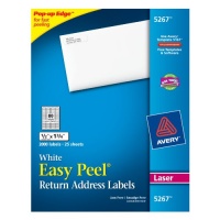 Avery Easy Peel Return Address Labels for Laser Printers, 0.5 x 1.75 Inches, White, Pack of 2000 (05267)