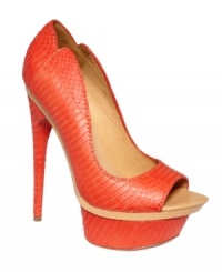 The  Ilane platform peep-toe pumps by L.A.M.B. are all about texture and height. You'll love the ankle cut-outs.