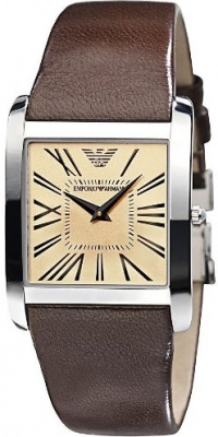 Emporio Armani Men's AR2019 Classic Brown Leather Band Watch