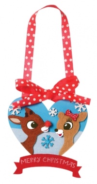 WeGlow International Rudolph The Red-Nosed Reindeer Felt and Foam Ornament Kit - Heart Rudolph/Clarisse (2 Kits)