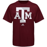 adidas Texas A&M Aggies Striped Maroon Big Logo T-Shirt