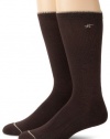 Kenneth Cole New York Men's 2 Pack Comfort Crew Sock, Brown, 10-13