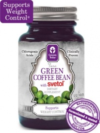 NEW!!! 100% Pure Green Coffee Bean Extract with SVETOL - 60 Vegetarian Capsules (1 Bottle)