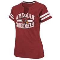 Arizona Cardinals Red Women's Go For Two Ii Split Neck T-Shirt