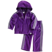 Adidas Girls 2-6X ITG Pirouette Princess Velour 2 Piece Set, Purple, 4T