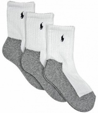 Polo Ralph Lauren toddler boys Grey Sole Crew socks 3pairs - 2-4 years