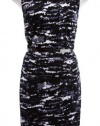 Michael Kors Gunmetal Printed Cotton Sleeveless Belted Sheath Dress 8