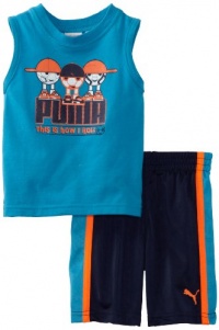 Puma - Kids Baby-Boys Infant How I Roll Muscle Set, Blue, 24