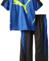 Puma - Kids Boys 2-7 Little Logo Performance Pant Set, Mazarine Blue, 6