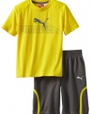 Puma - Kids Boys 2-7 Little Ray Short Set, Yellow, 4