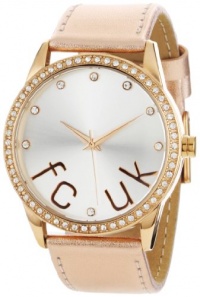 FCUK Women's FC1053RS Rose-Gold-Tone Stainless Steel Glossy Cloth Strap Watch