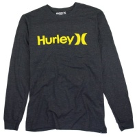 Hurley One & Only Premium Long Sleeve T-Shirt - Heather Black/Yellow