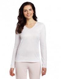 Cuddl Duds Women's Soft Wear Lace Long Sleeve V-Neck